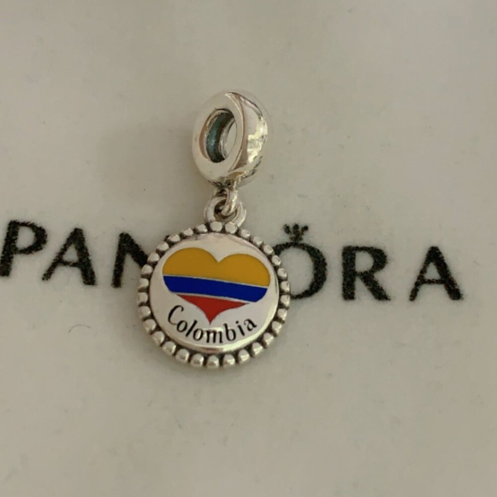Pandora Colombia Flag Exclusive Dangle Charm Pendant /Exclusive Enamel Dangle
